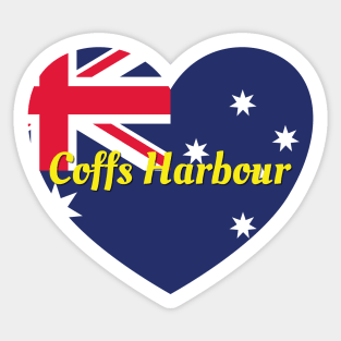 Coffs Harbour NSW Australia Australian Flag Heart Sticker